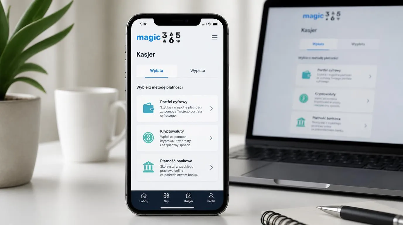 Telefon z panelem płatności kasyna oraz opcjami e-portfela, kryptowalut i lokalnych metod płatności